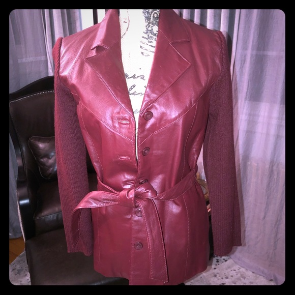 Asters Jackets & Blazers - 77Asters leather jacket with sweater sleeves